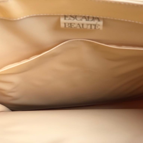 Escada Beaute Handbag Gold Yellow Patent Gold Leather toiletry tote . - Picture 2 of 5